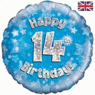 Blue Stars 14th Birthday Balloon